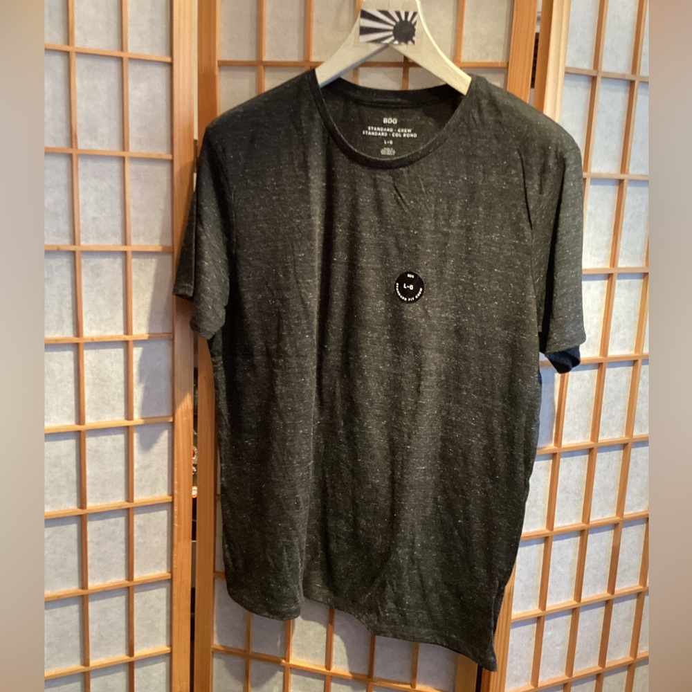 UO BDG Standard Crew Short Sleeve Tee Dark Grey Men's Size Large